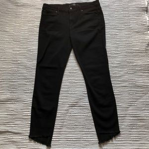 Joes Black Step Hem Skinny Ankle Jeans